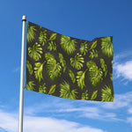 Dark Tropical Leaf Pattern Print Polyester Flag