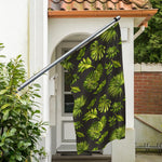 Dark Tropical Leaf Pattern Print Polyester Flag