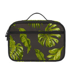 Dark Tropical Leaf Pattern Print Portable Lunch Bag