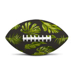Dark Tropical Leaf Pattern Print Rugby Ball