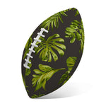 Dark Tropical Leaf Pattern Print Rugby Ball