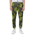 Dark Tropical Leaf Pattern Print Joggers