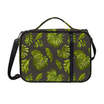 Dark Tropical Leaf Pattern Print Shoulder Strap Bible Bag