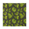 Dark Tropical Leaf Pattern Print Silk Bandana