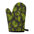 Dark Tropical Leaf Pattern Print Single Oven Mitt