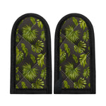 Dark Tropical Leaf Pattern Print Skillet Handle Cover