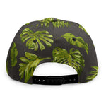 Dark Tropical Leaf Pattern Print Snapback Cap