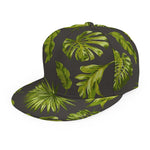 Dark Tropical Leaf Pattern Print Snapback Cap