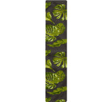 Dark Tropical Leaf Pattern Print Table Runner