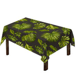 Dark Tropical Leaf Pattern Print Tablecloth