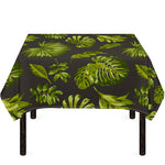 Dark Tropical Leaf Pattern Print Tablecloth