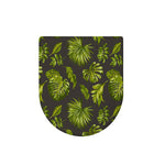Dark Tropical Leaf Pattern Print Toilet Lid Cover