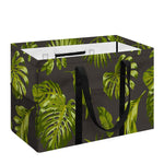 Dark Tropical Leaf Pattern Print Utility Tote Bag