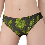 Dark Tropical Leaf Pattern Print Women's Panties