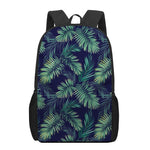 Dark Tropical Palm Leaf Pattern Print 17 Inch Backpack