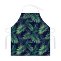Dark Tropical Palm Leaf Pattern Print Adjustable Apron