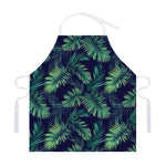 Dark Tropical Palm Leaf Pattern Print Adjustable Apron