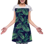 Dark Tropical Palm Leaf Pattern Print Adjustable Apron