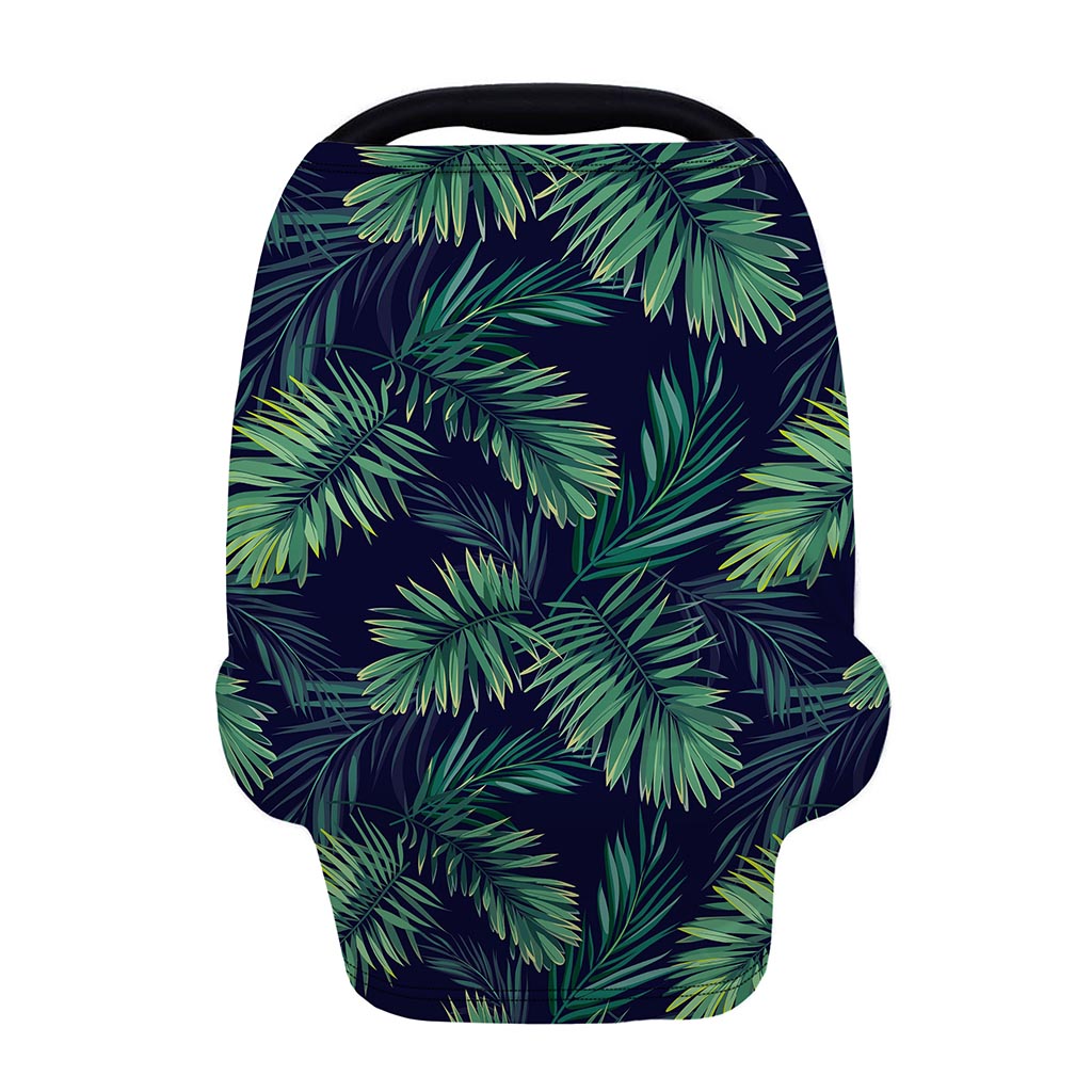 Dark Tropical Palm Leaf Pattern Print Baby Seat Cover