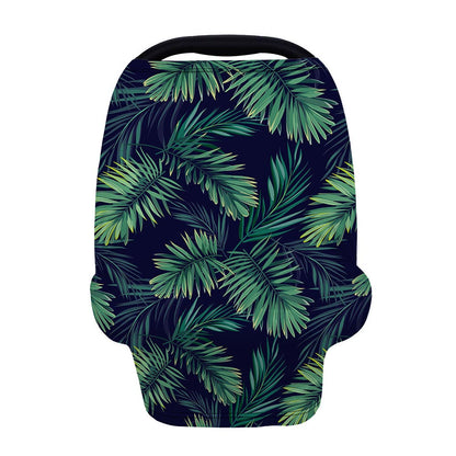 Dark Tropical Palm Leaf Pattern Print Baby Seat Cover