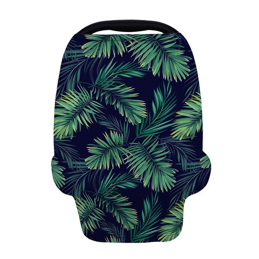 Dark Tropical Palm Leaf Pattern Print Baby Seat Cover
