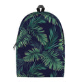 Dark Tropical Palm Leaf Pattern Print School Backpack