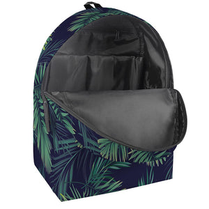 Dark Tropical Palm Leaf Pattern Print Backpack