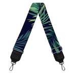 Dark Tropical Palm Leaf Pattern Print Bag Strap