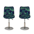 Dark Tropical Palm Leaf Pattern Print Bar Stool Covers