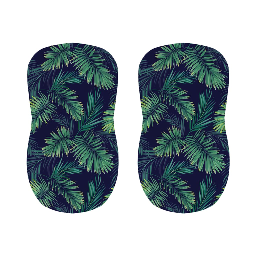 Dark Tropical Palm Leaf Pattern Print Bar Stool Covers