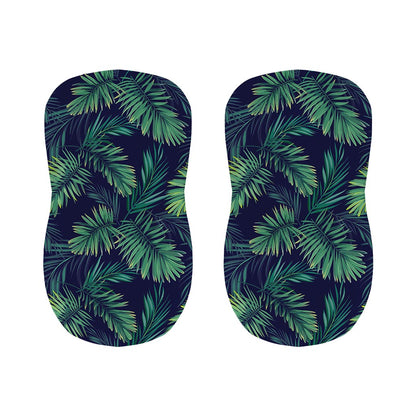 Dark Tropical Palm Leaf Pattern Print Bar Stool Covers