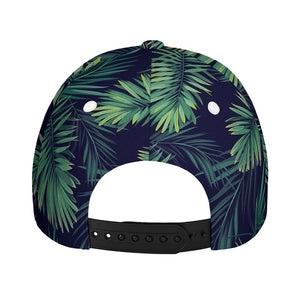 Dark Tropical Palm Leaf Pattern Print Baseball Cap