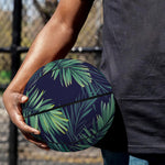 Dark Tropical Palm Leaf Pattern Print Basketball