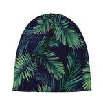 Dark Tropical Palm Leaf Pattern Print Beanie