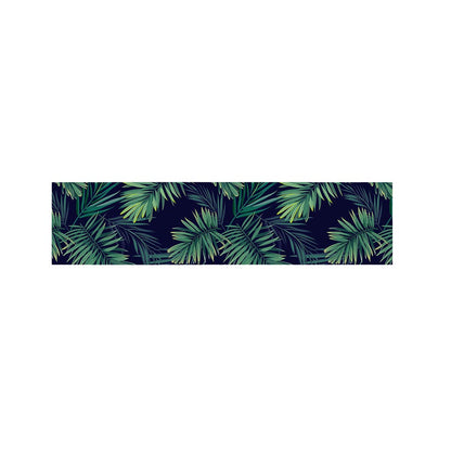 Dark Tropical Palm Leaf Pattern Print Bed Runner