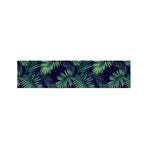 Dark Tropical Palm Leaf Pattern Print Bed Runner