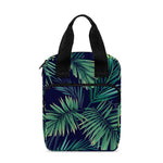 Dark Tropical Palm Leaf Pattern Print Bible Tote Bag