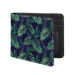 Dark Tropical Palm Leaf Pattern Print Bifold Wallet