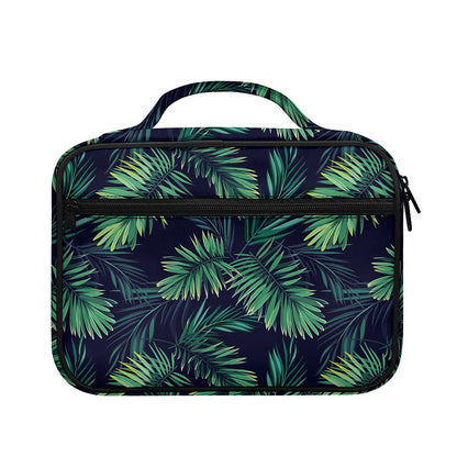 Dark Tropical Palm Leaf Pattern Print Briefcase Bible Bag