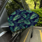 Dark Tropical Palm Leaf Pattern Print Car Side Mirror Covers