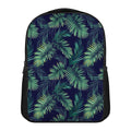 Dark Tropical Palm Leaf Pattern Print Casual Backpack
