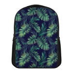 Dark Tropical Palm Leaf Pattern Print Casual Backpack