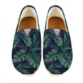 Dark Tropical Palm Leaf Pattern Print Casual Shoes