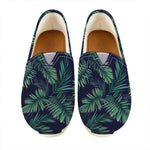 Dark Tropical Palm Leaf Pattern Print Casual Shoes