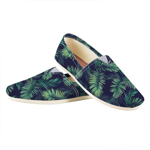 Dark Tropical Palm Leaf Pattern Print Casual Shoes