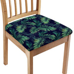 Dark Tropical Palm Leaf Pattern Print Chair Cushion Cover