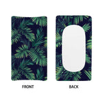 Dark Tropical Palm Leaf Pattern Print Changing Pad Cover