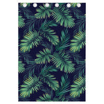 Dark Tropical Palm Leaf Pattern Print Curtain