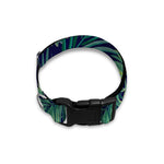 Dark Tropical Palm Leaf Pattern Print Dog Collar