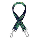 Dark Tropical Palm Leaf Pattern Print Dog Seat Belt